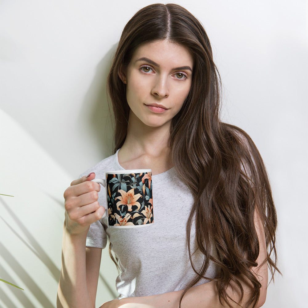 Mug (white)/lily/black