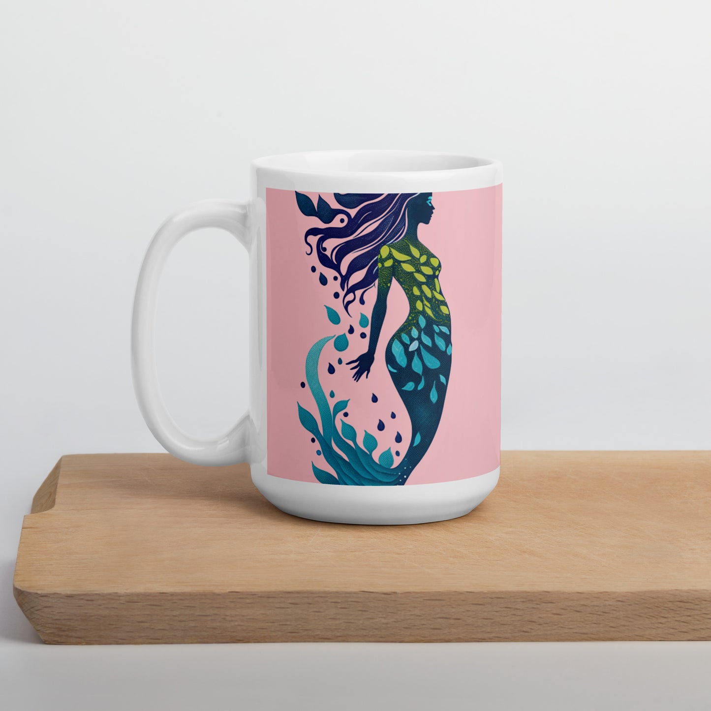 Mug (white)/mermaid/pink