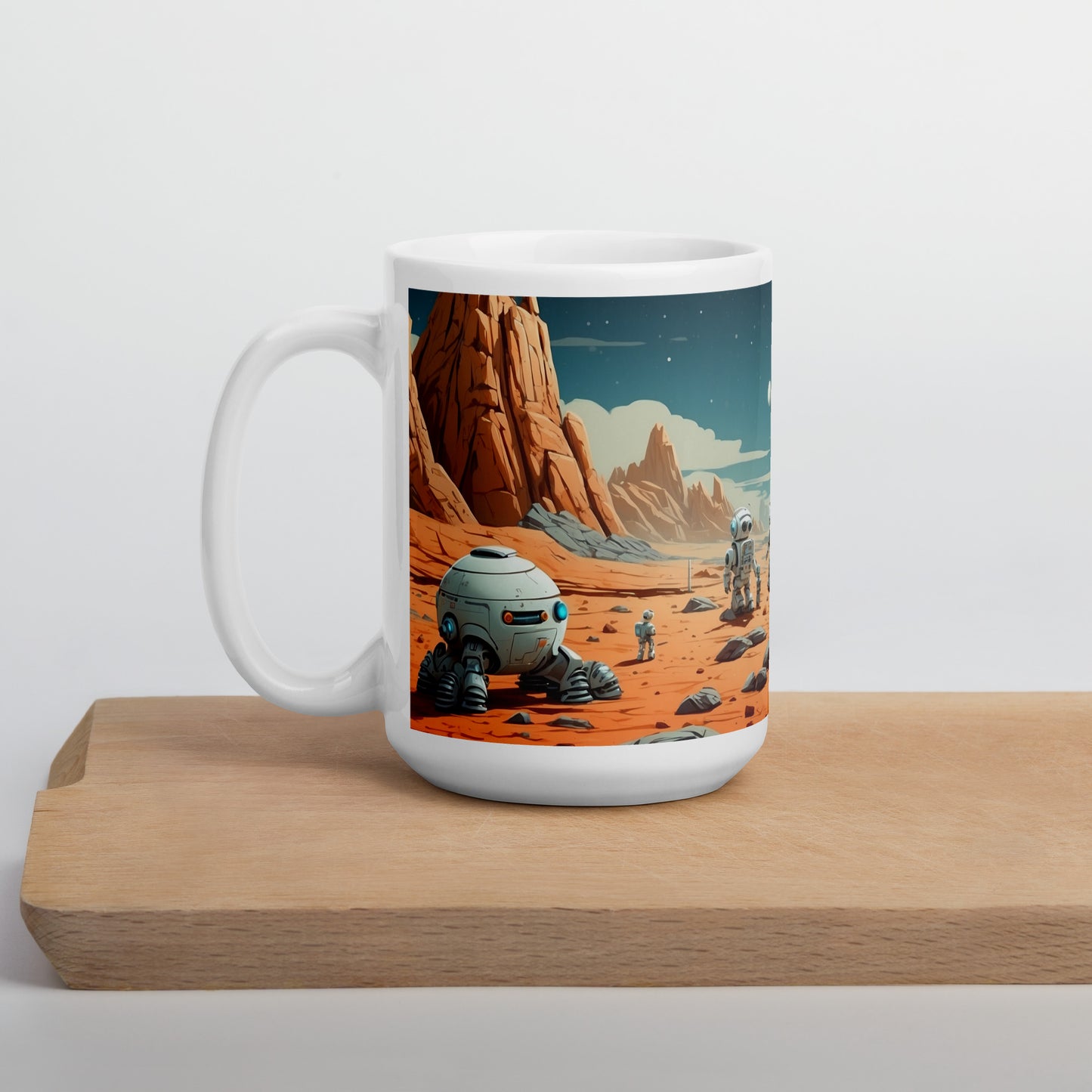 Mug (white)/Robots' exploration of the moon surface