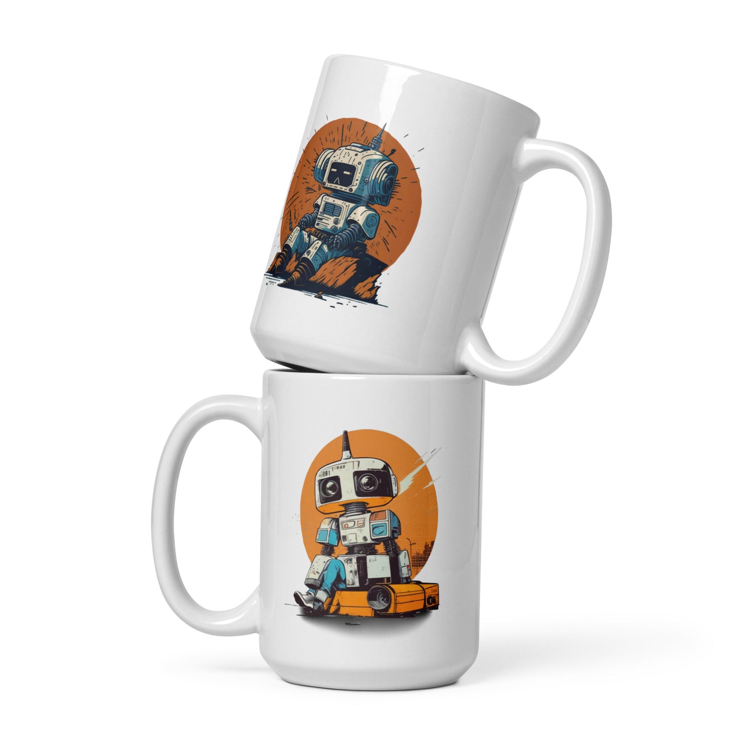 Mug (white)/Retro robot