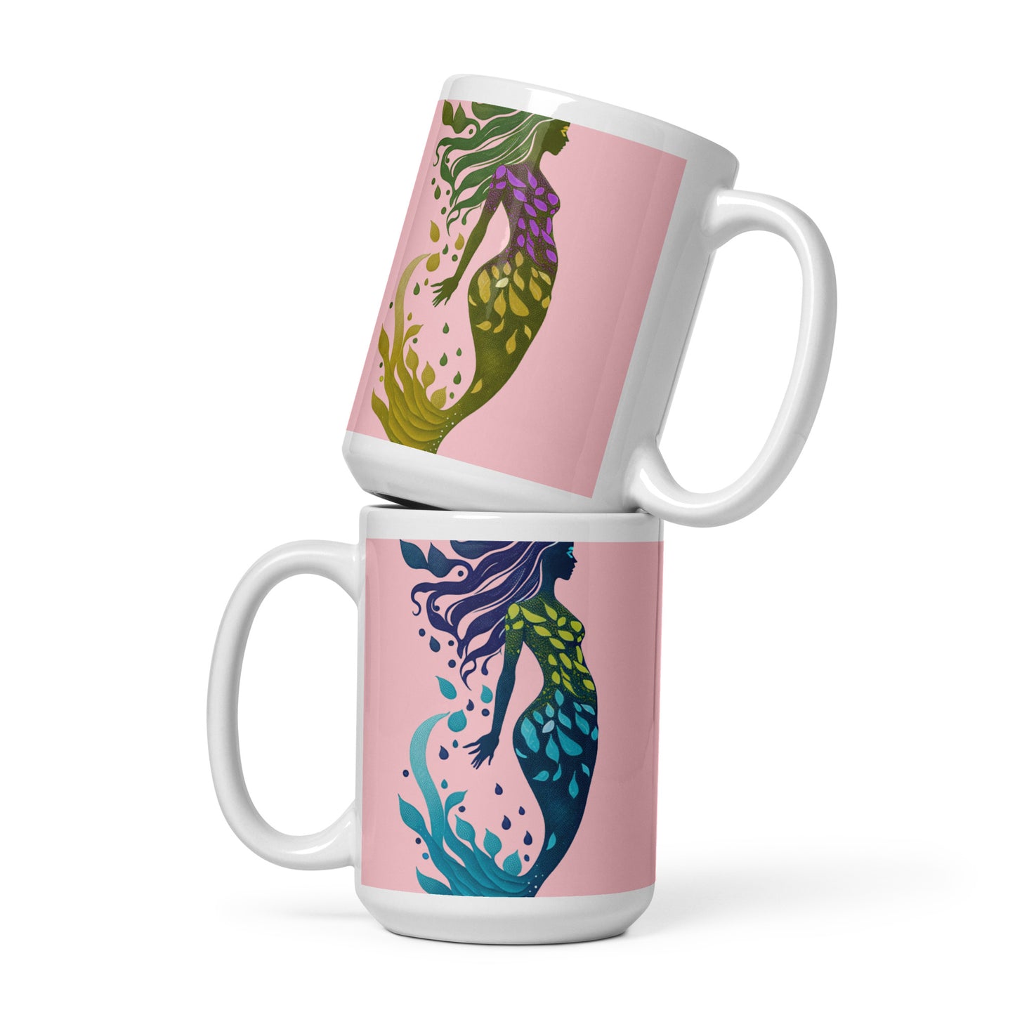 Mug (white)/mermaid/pink