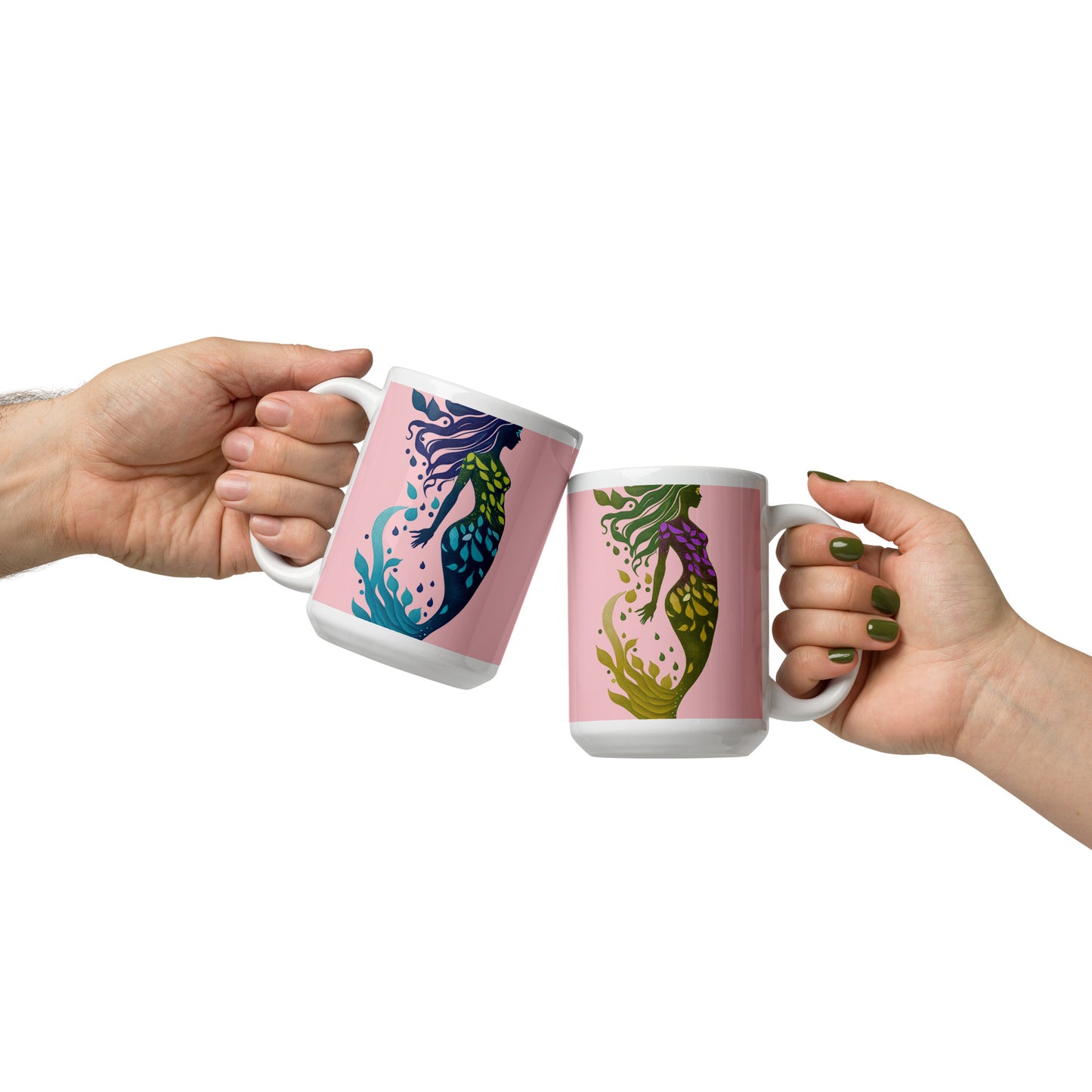 Mug (white)/mermaid/pink