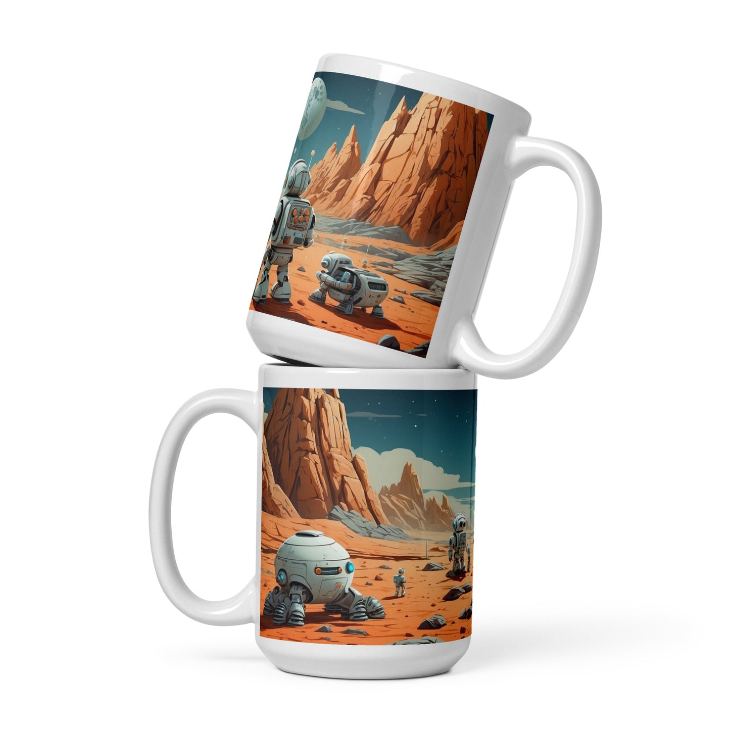 Mug (white)/Robots' exploration of the moon surface