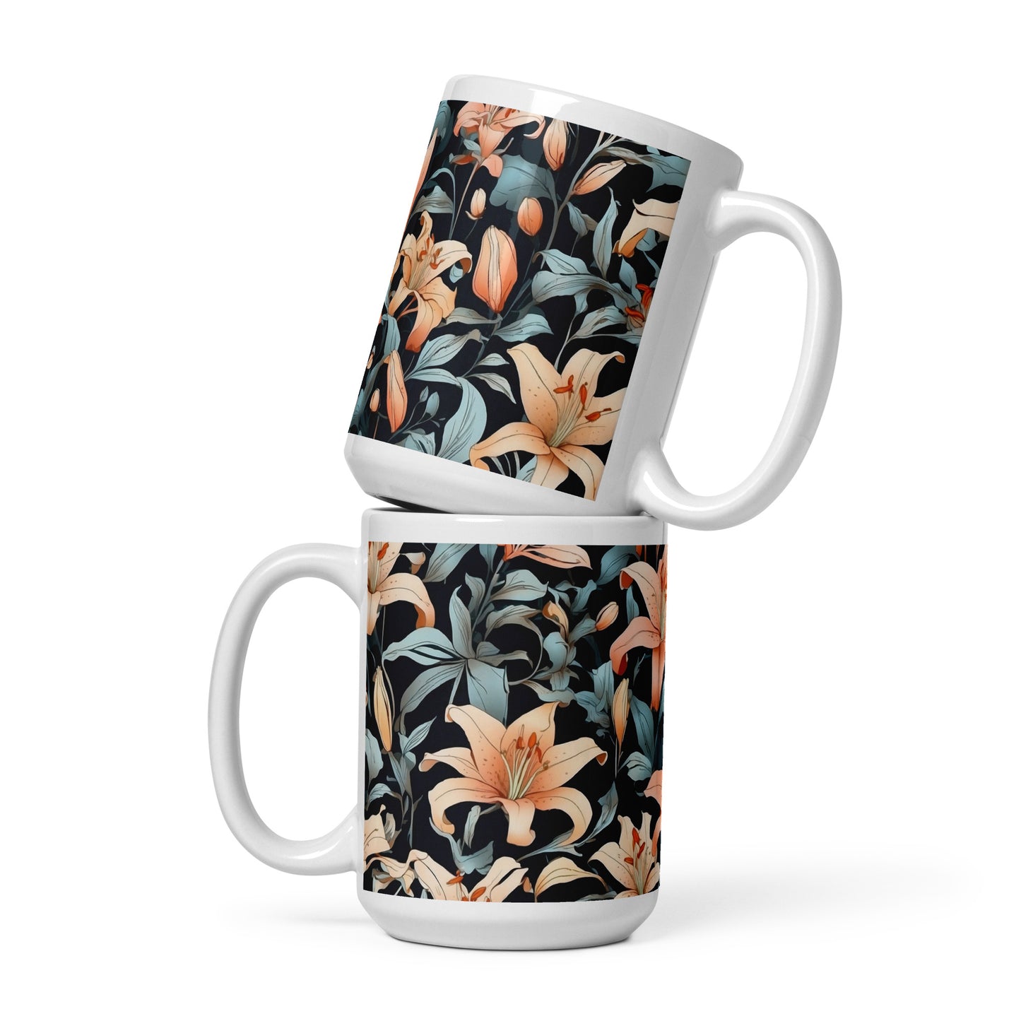 Mug (white)/lily/black