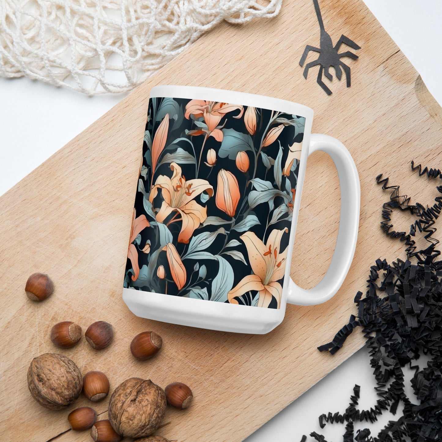 Mug (white)/lily/black