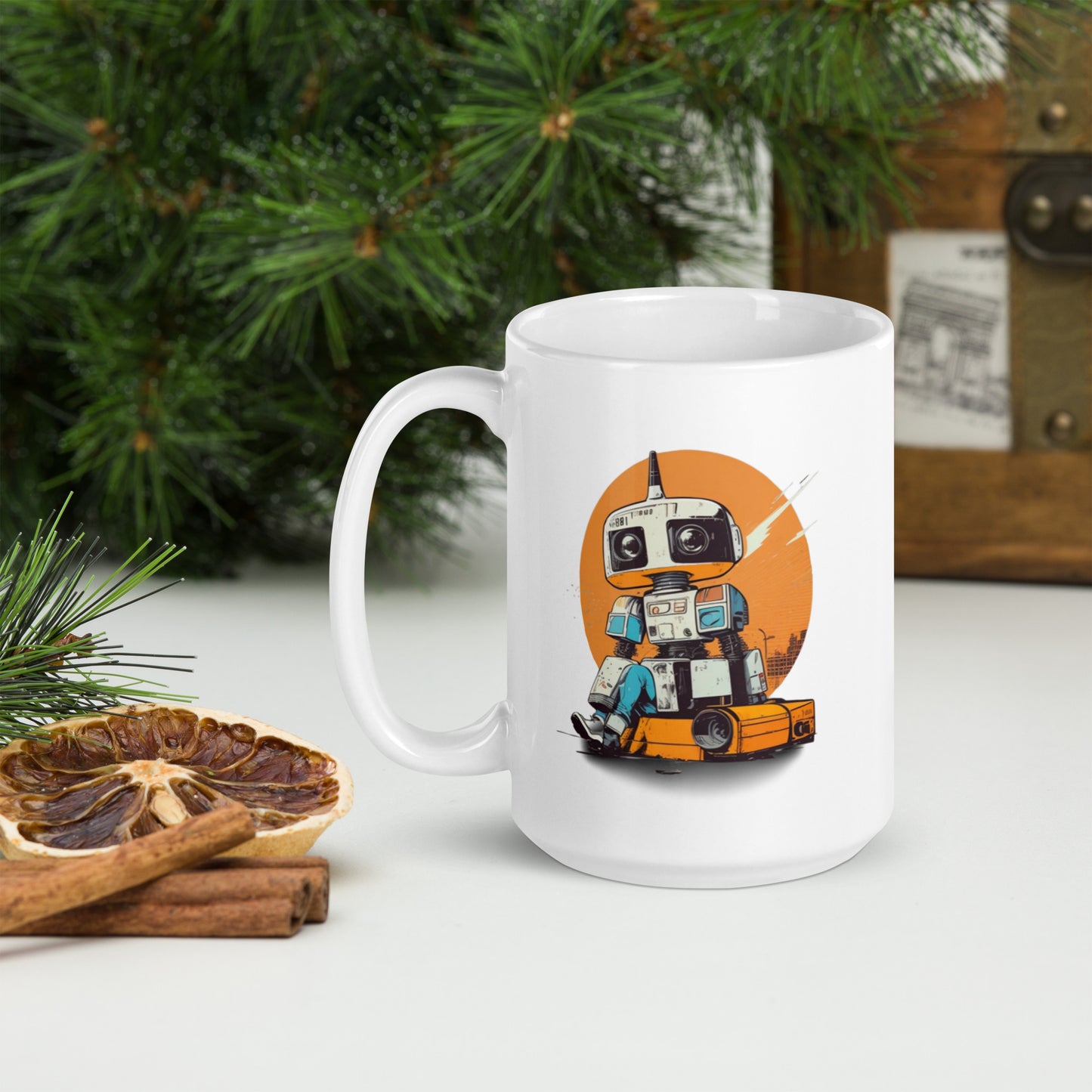 Mug (white)/Retro robot