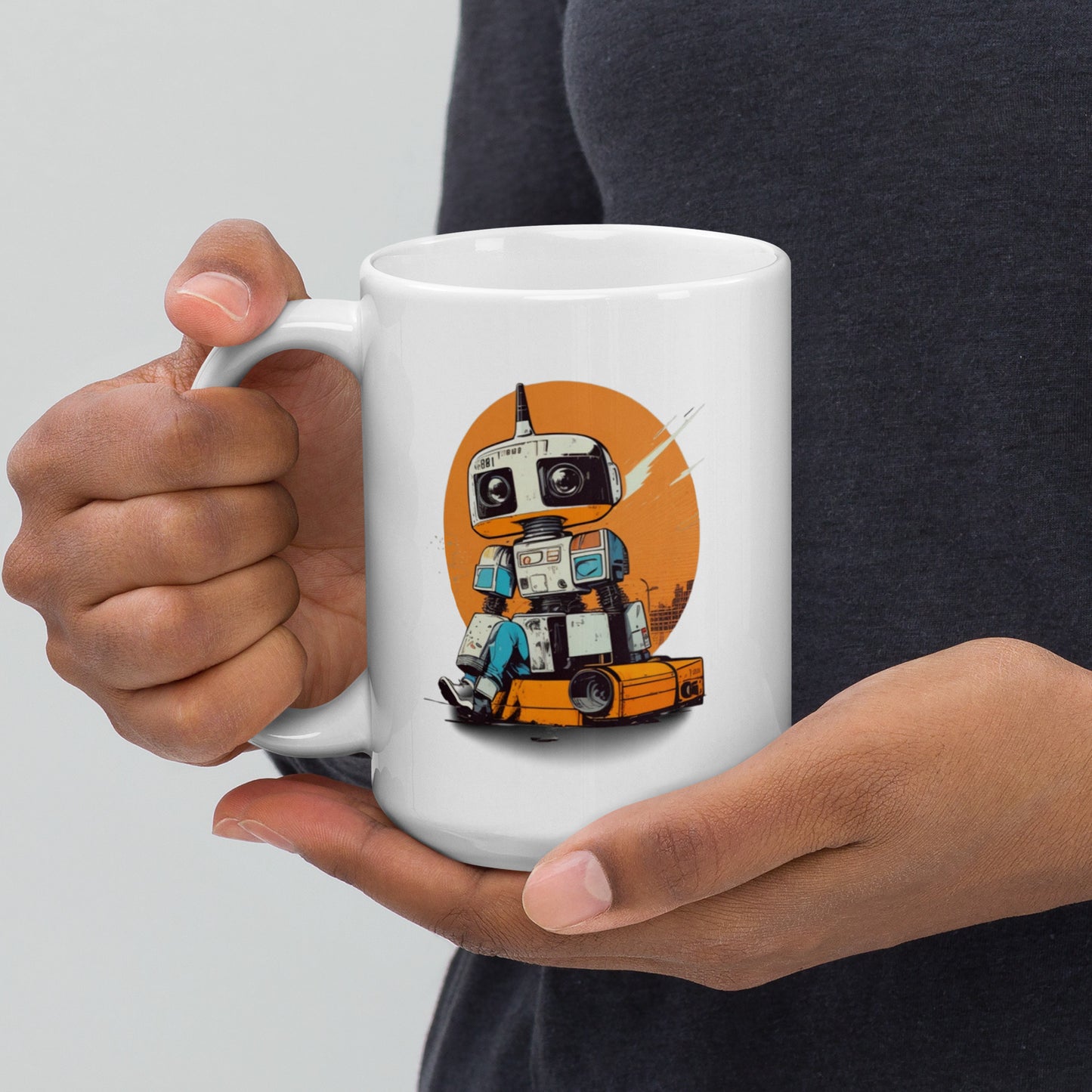 Mug (white)/Retro robot