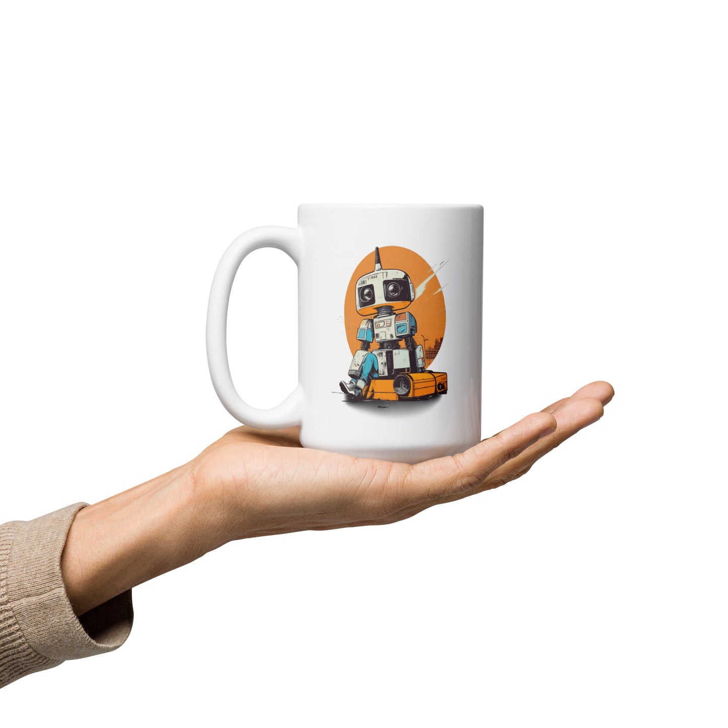 Mug (white)/Retro robot