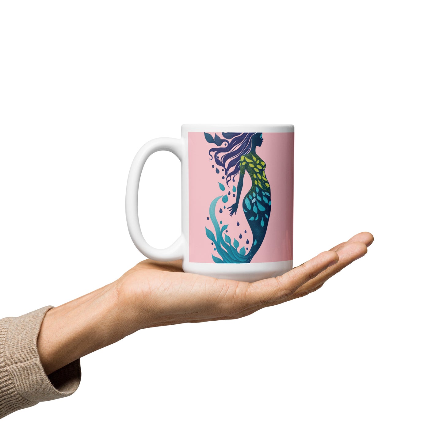 Mug (white)/mermaid/pink