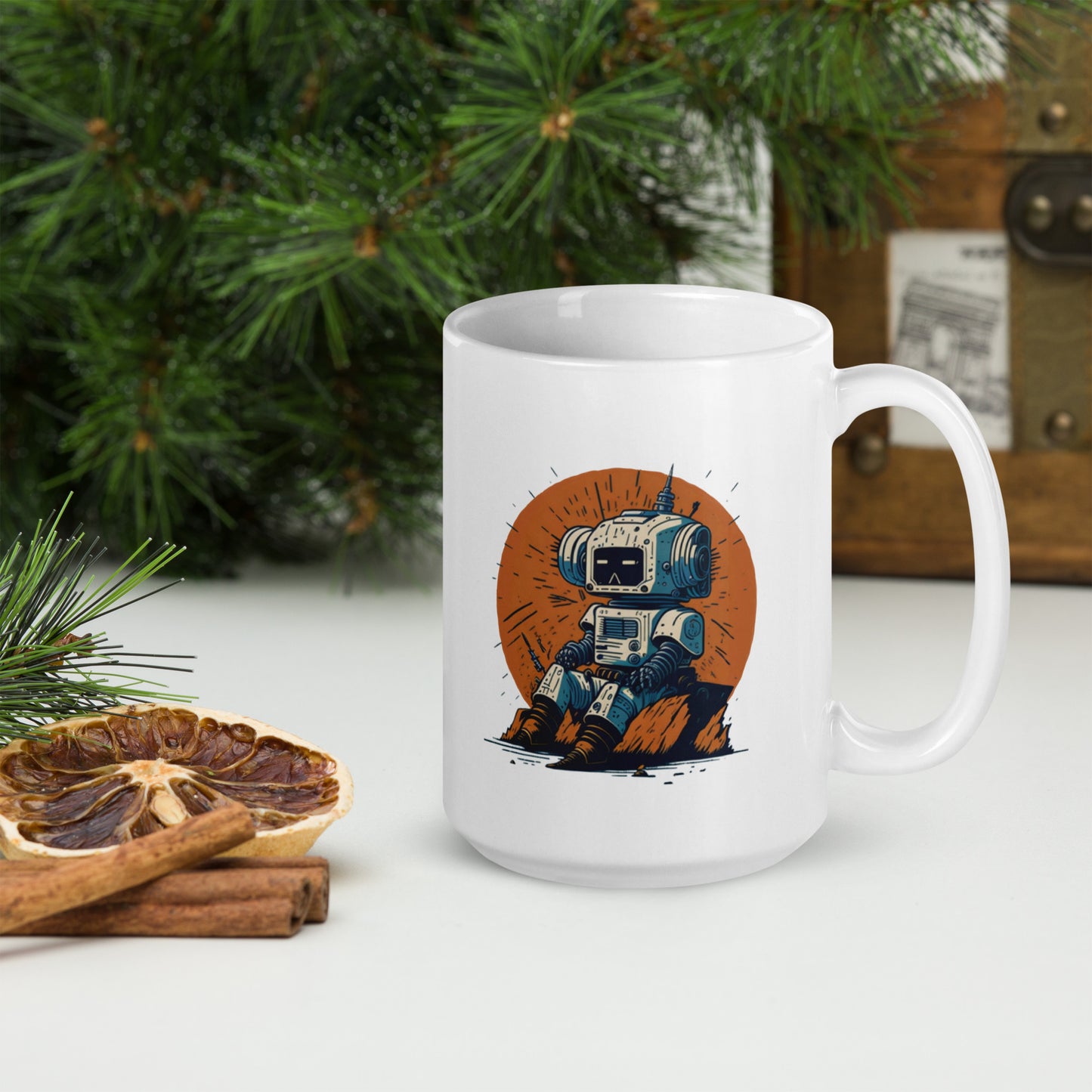 Mug (white)/Retro robot