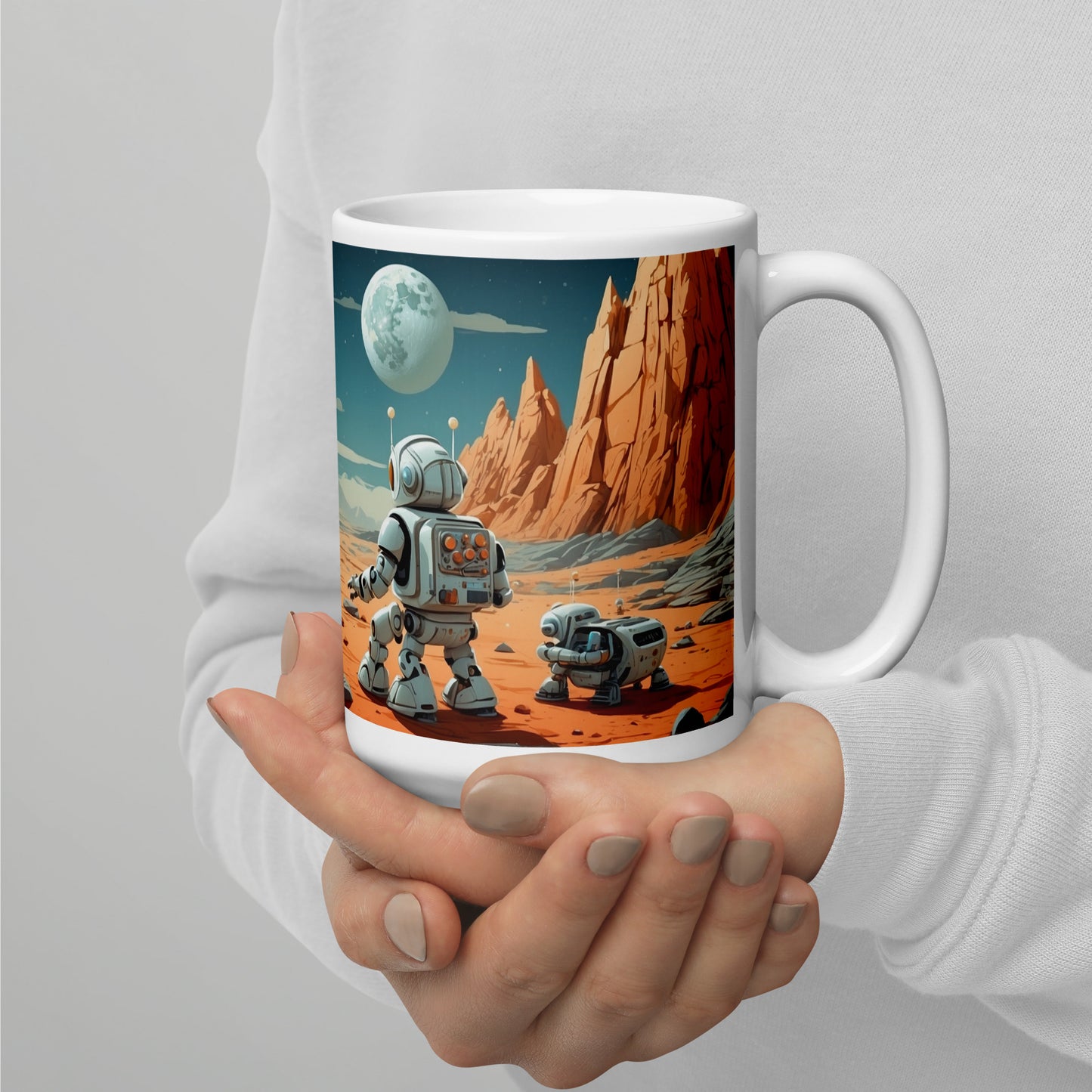 Mug (white)/Robots' exploration of the moon surface