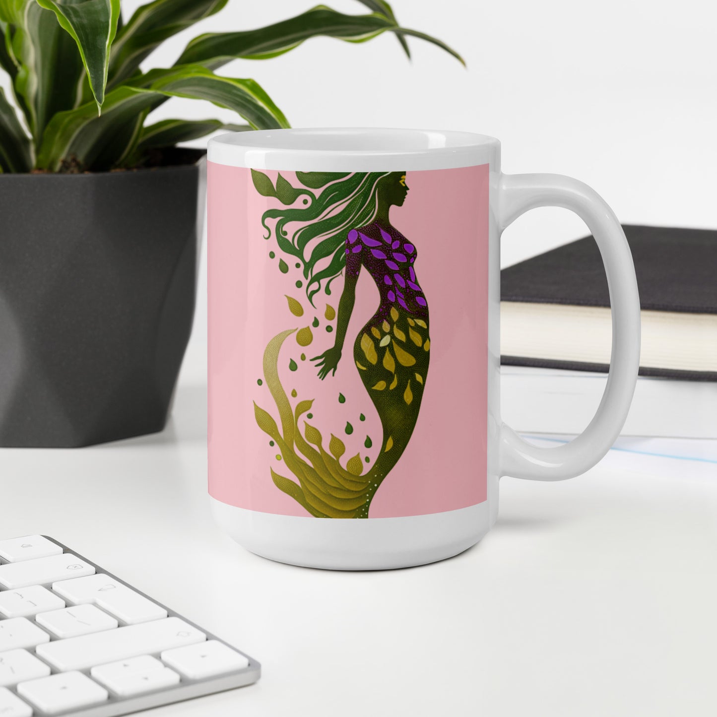 Mug (white)/mermaid/pink