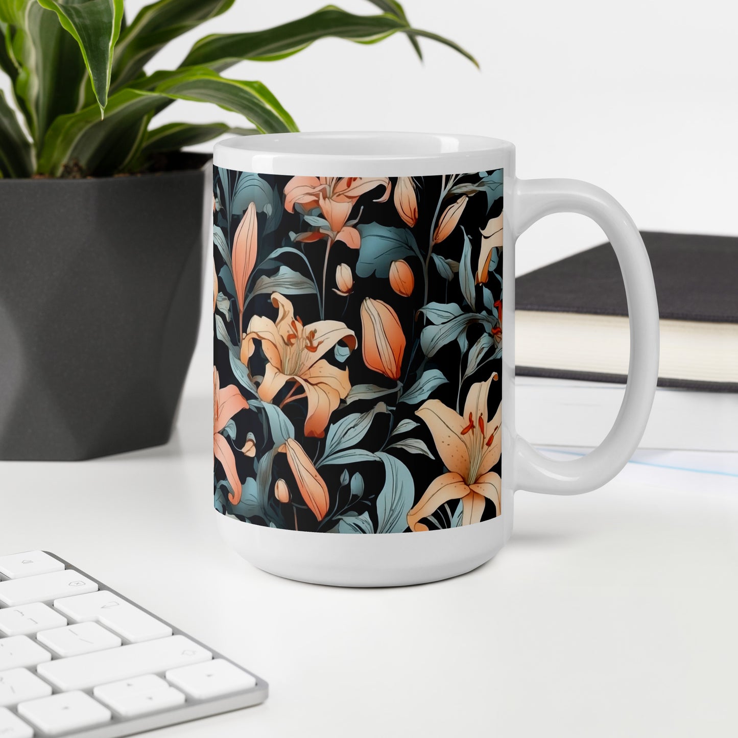 Mug (white)/lily/black