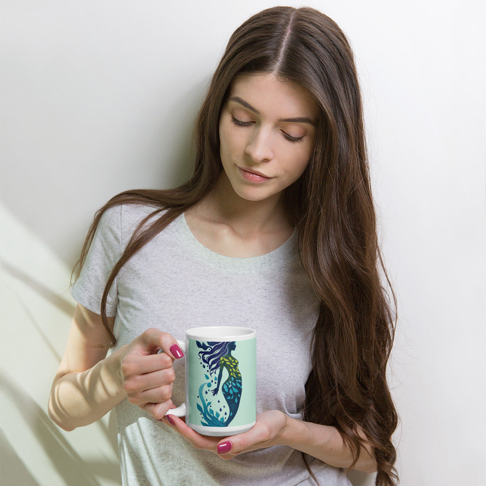 Mug (white) / Mermaid illustration