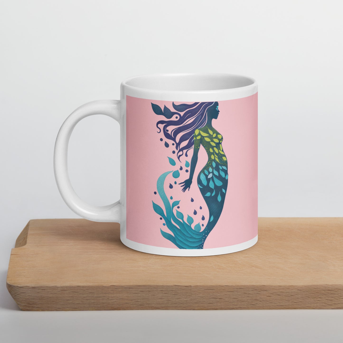 Mug (white)/mermaid/pink