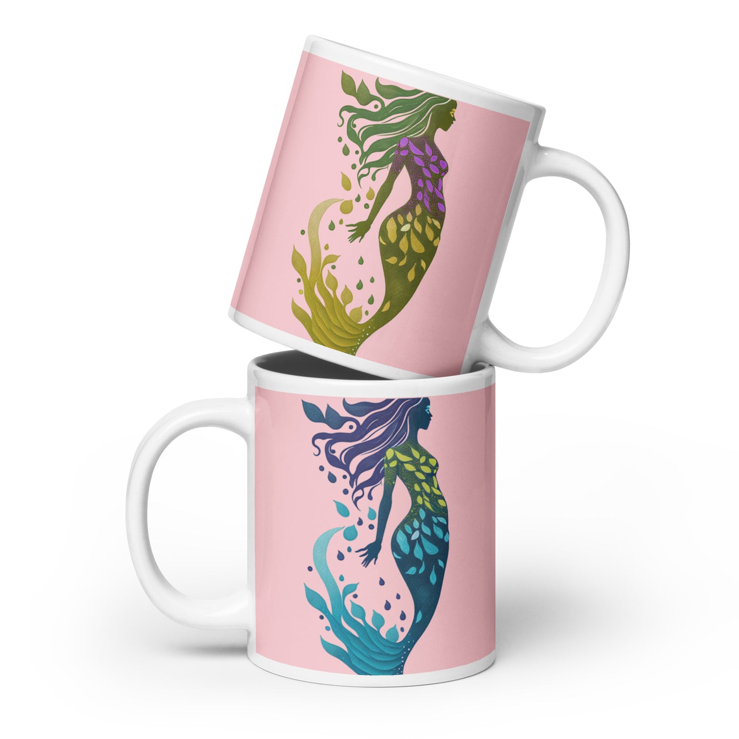 Mug (white)/mermaid/pink