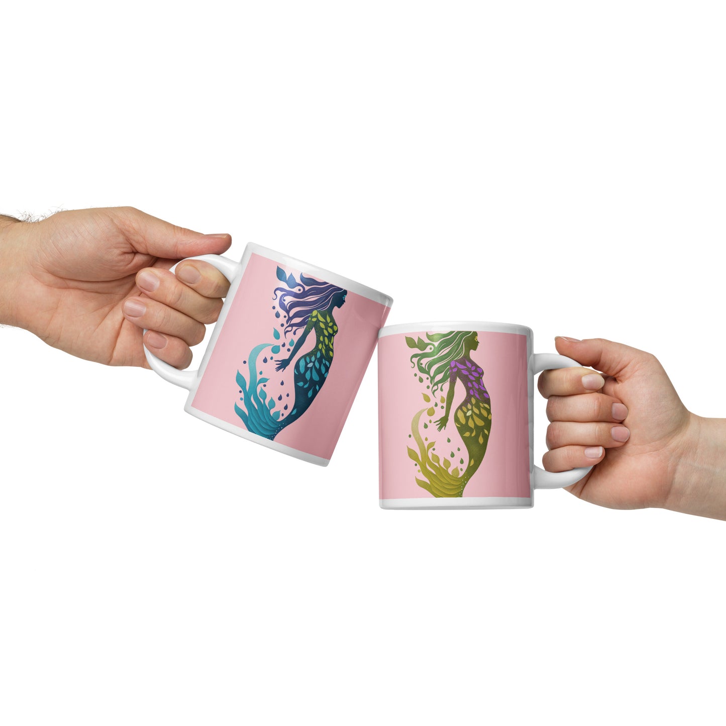 Mug (white)/mermaid/pink