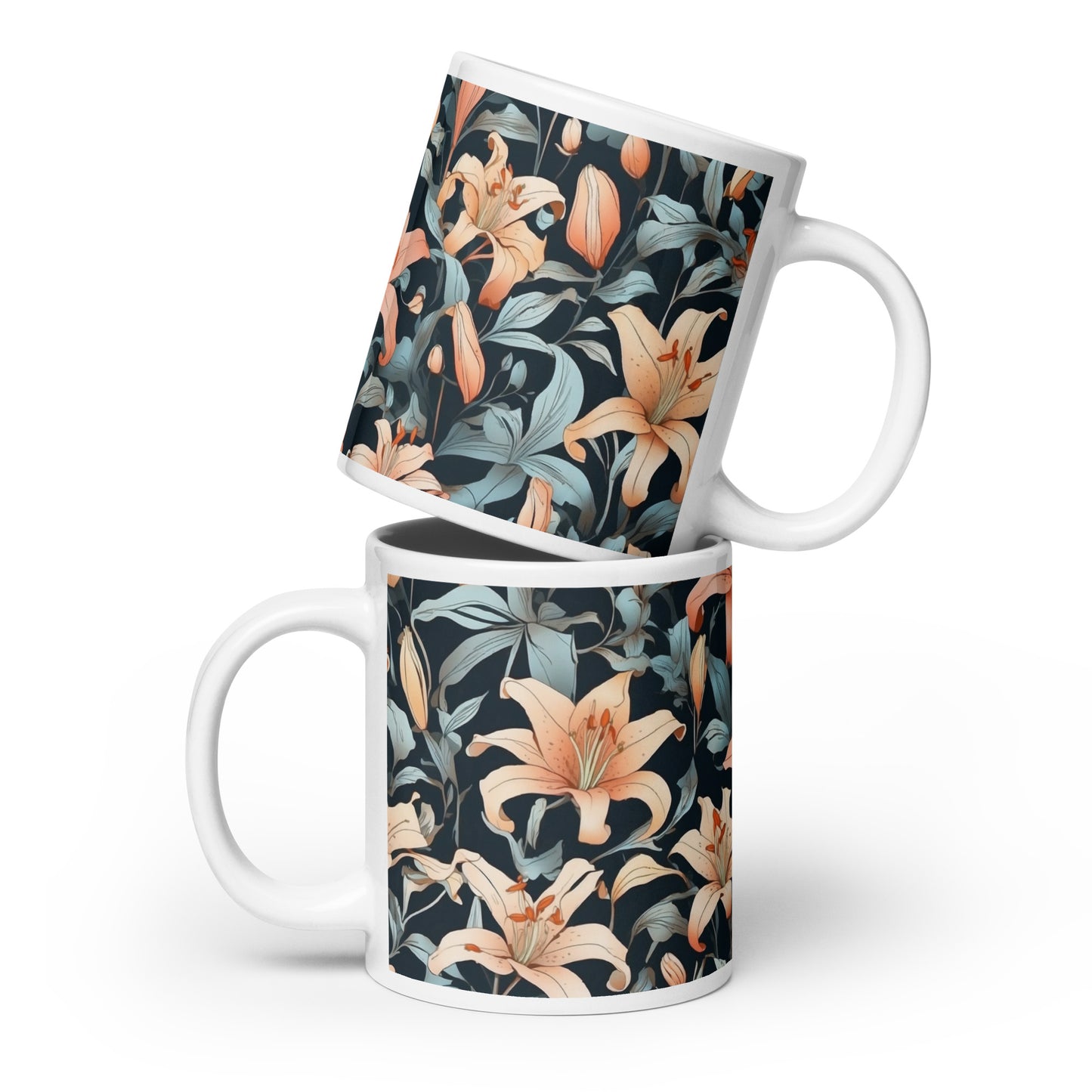 Mug (white)/lily/black