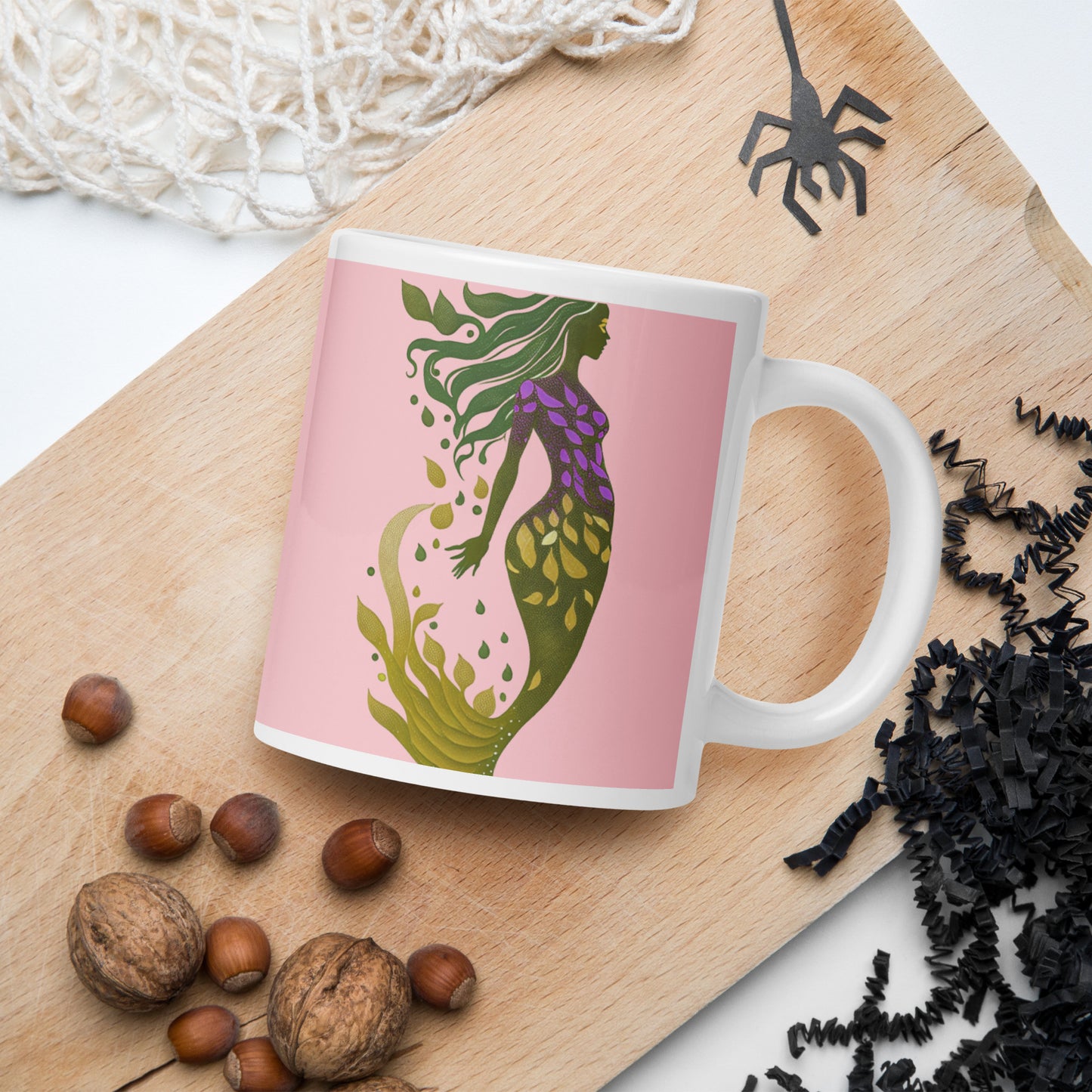 Mug (white)/mermaid/pink