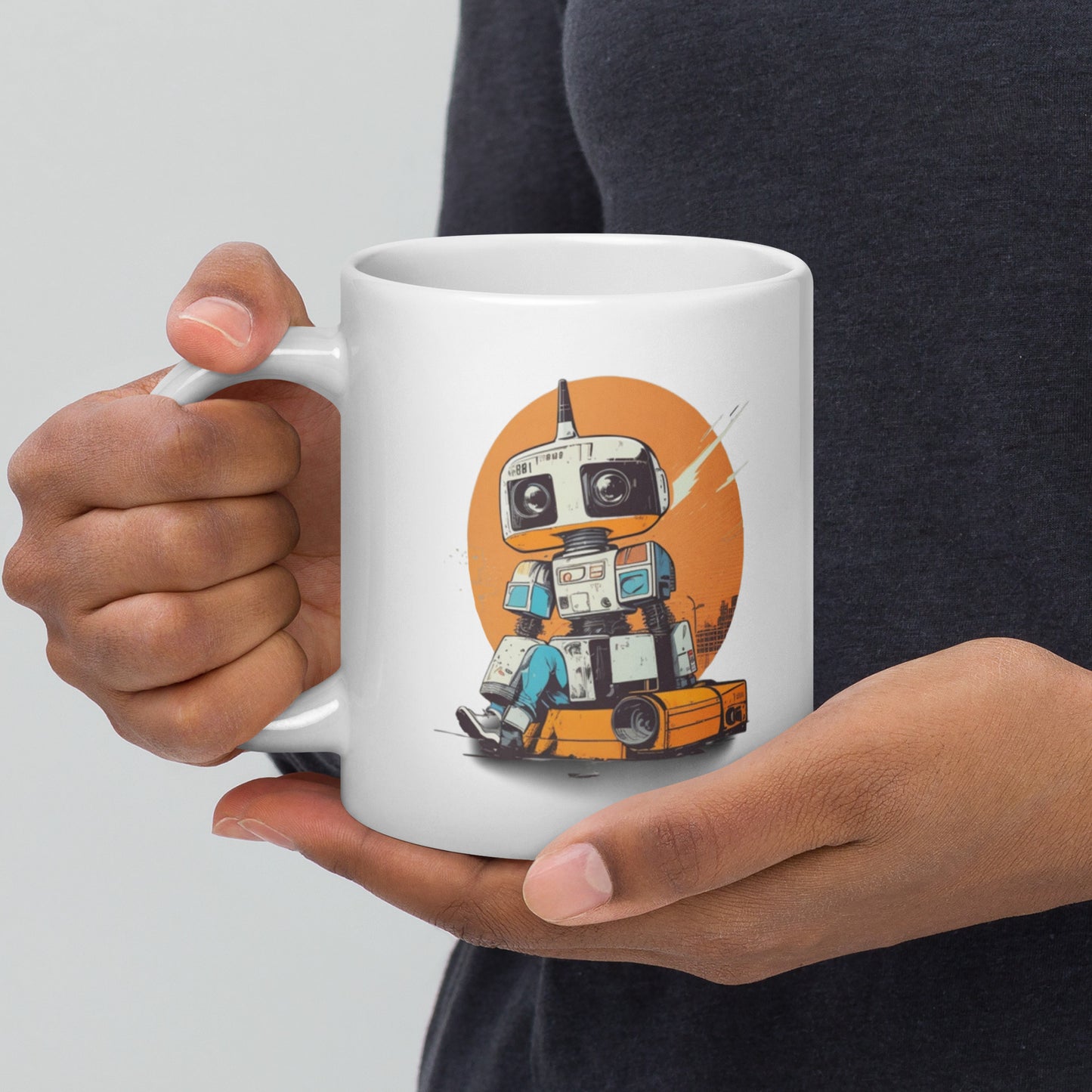 Mug (white)/Retro robot