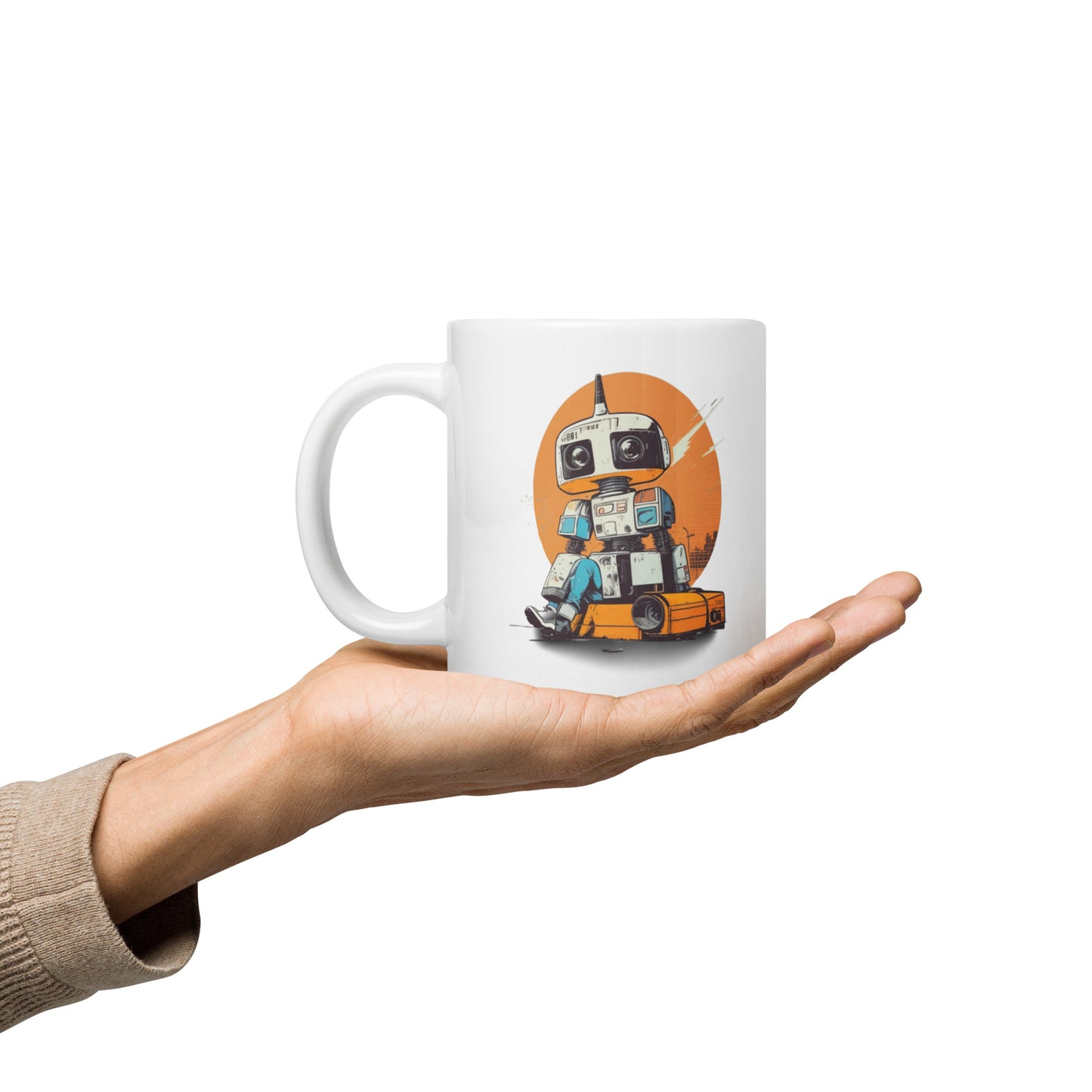 Mug (white)/Retro robot