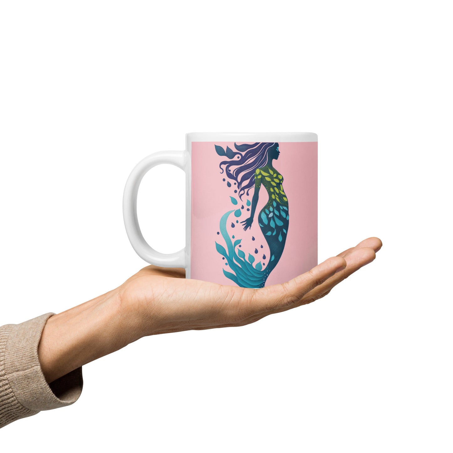 Mug (white)/mermaid/pink