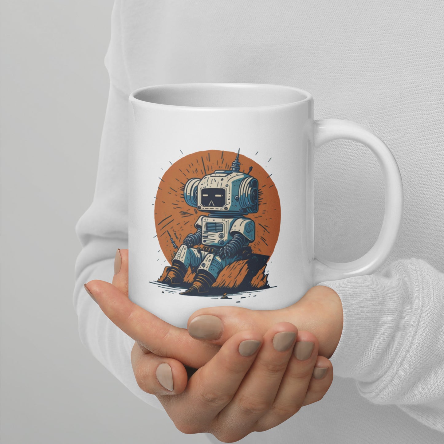 Mug (white)/Retro robot