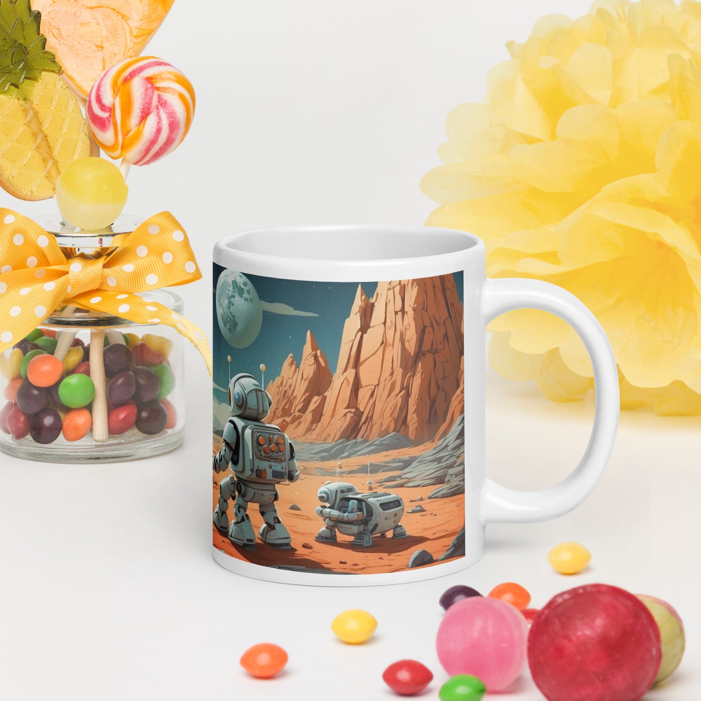 Mug (white)/Robots' exploration of the moon surface