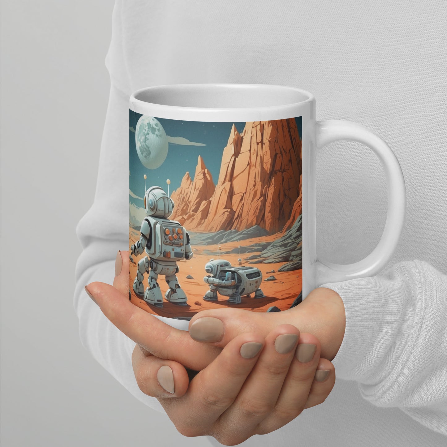 Mug (white)/Robots' exploration of the moon surface