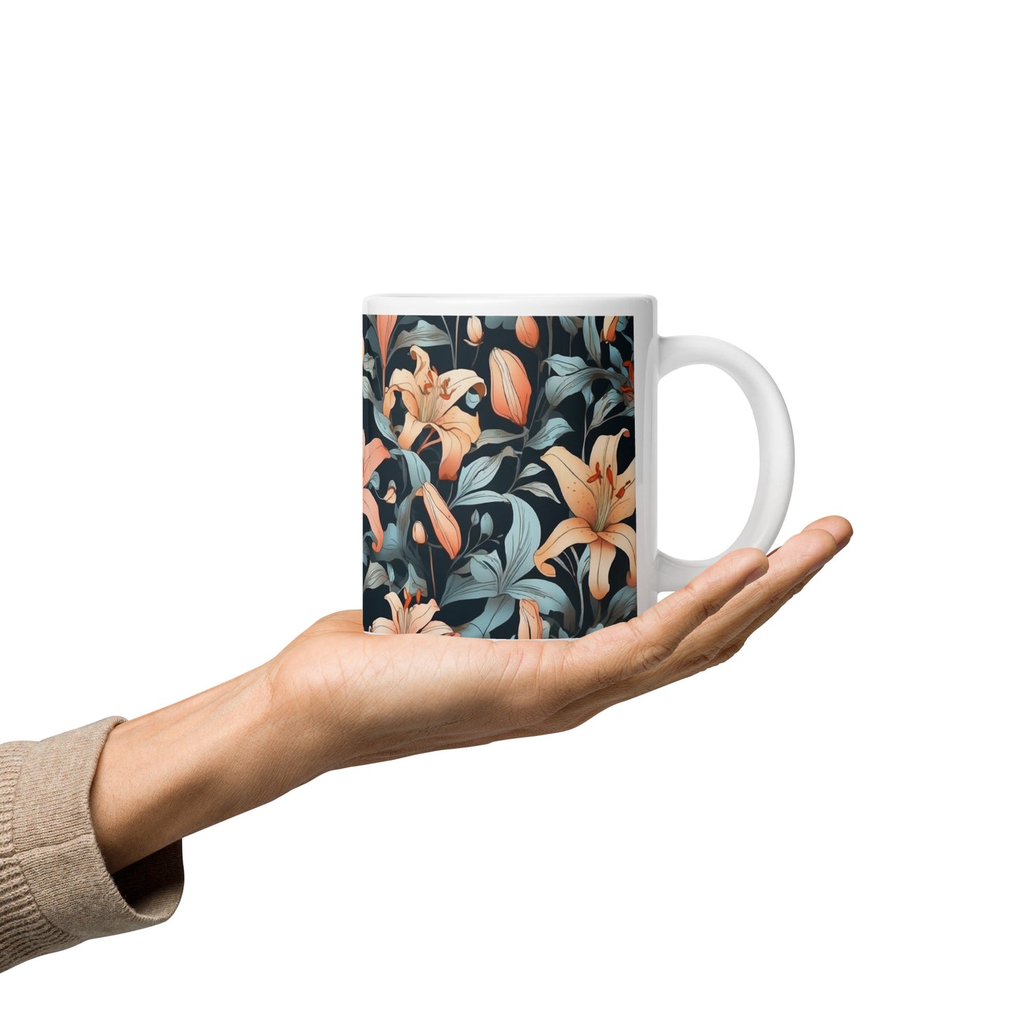 Mug (white)/lily/black