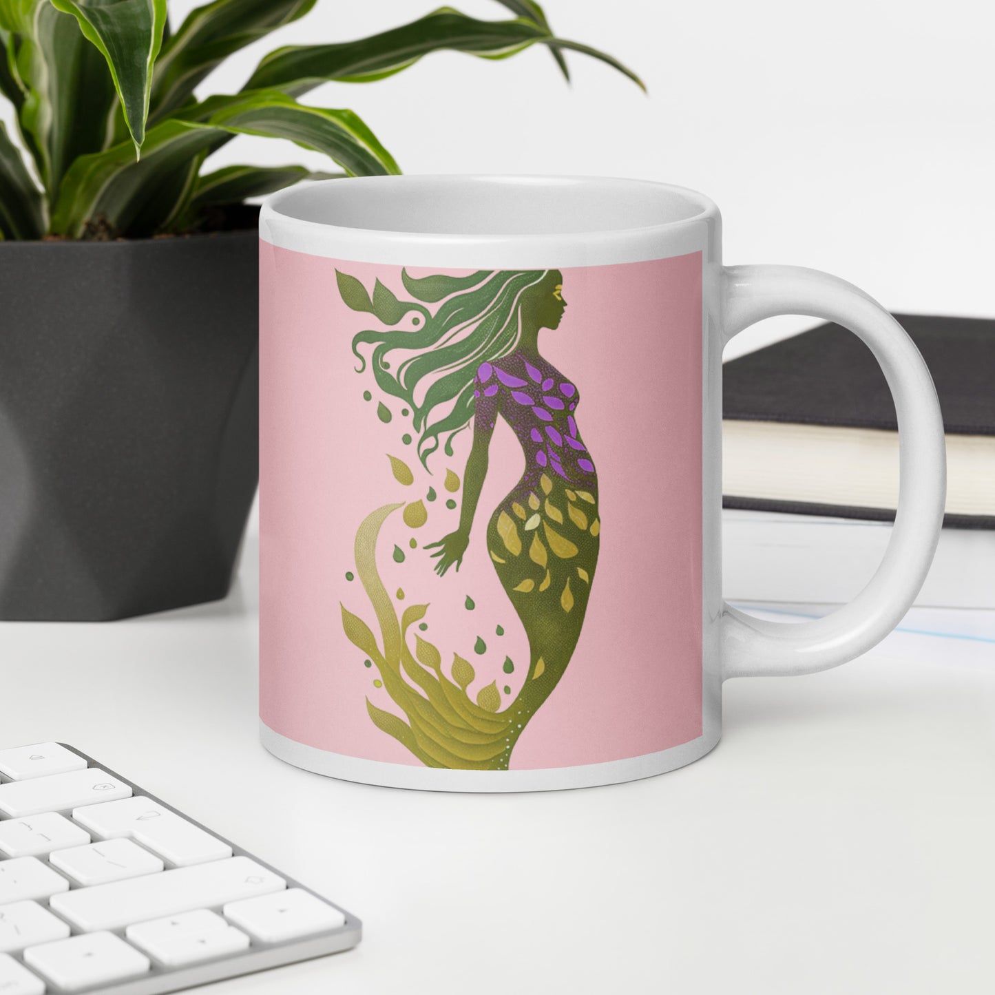 Mug (white)/mermaid/pink